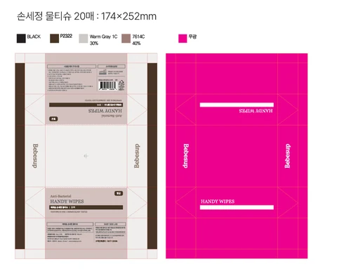 Bebesup Antibacterial Handy Wipes 포장