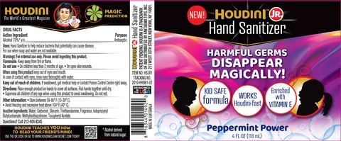 Houdini Jr. Hand Sanitizer Peppermint Power 포장