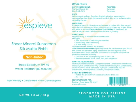 Sheer Mineral Sunscreen Silk Matte Finish 포장