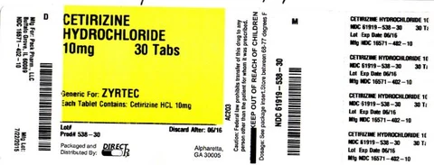 Cetirizine Hydrochloride 포장