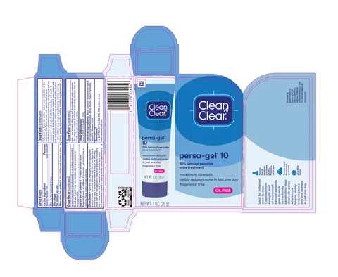 Clean and Clear persa-gel 10 Maximum Strength 포장