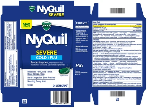 Vicks NyQuil SevereCold and Flu 포장