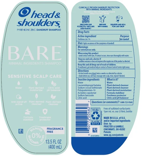 Head and Shoulders Bare Minimal Ingredients Sensitive Scalp Care packaging