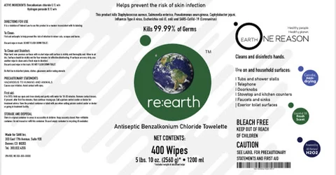 reEarth Hand Sanitizer wipe 포장