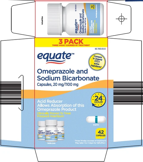 equate omeprazole and sodium bicarbonate packaging