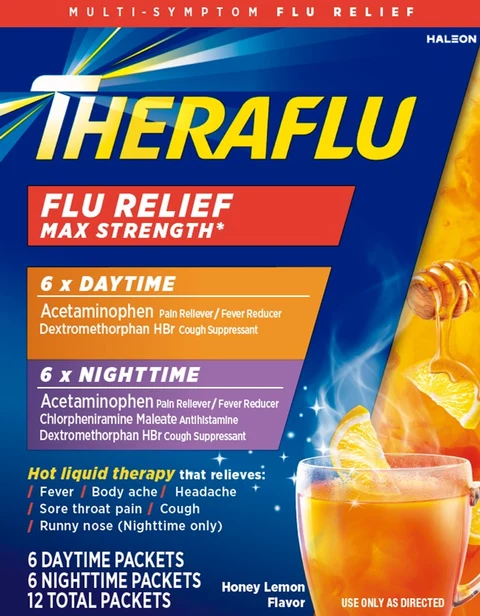 Theraflu Flu Relief Max Strength Daytime Nighttime Combo Pack packaging