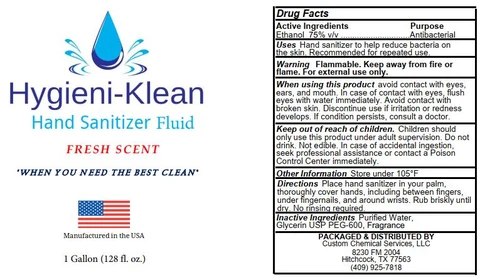 Hygieni-Klean Hand Sanitizer Fluid Fresh 포장