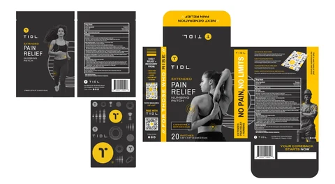 Tidl Pain Relief Numbing Patch packaging
