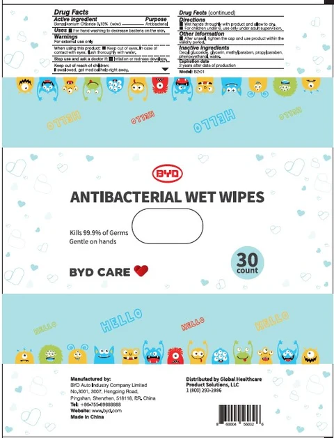 BYD Antibacterial Wet Wipes (Children) 포장
