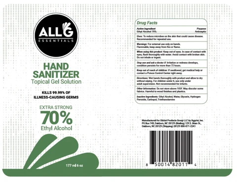 All G ESSENTIALS HAND SANITIZER 포장