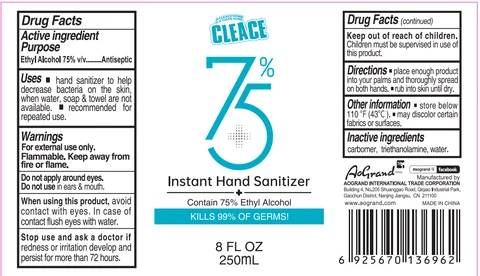 CLEACE 75% Alcohol hand sanitizer packaging