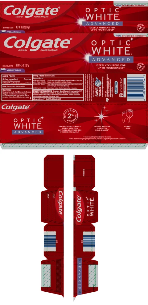 COLGATE OPTIC WHITE ADVANCED VIBRANT CLEAN packaging