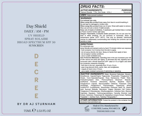 Decree Daily Shield Broad Spectrum SPF 30 Sunscreen 포장