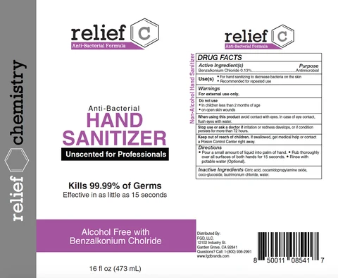 Relief C Anti-Bacterial Formula Anti-Bacterial Hand Sanitizer 포장
