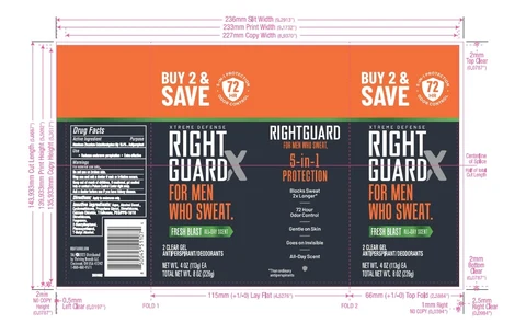Right Guard Xtreme Defense Antiperspirant Deodorant Gel Fresh Blast packaging