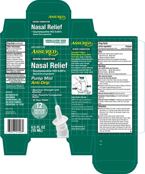 Assured Severe Congestion Nasal Relief 포장