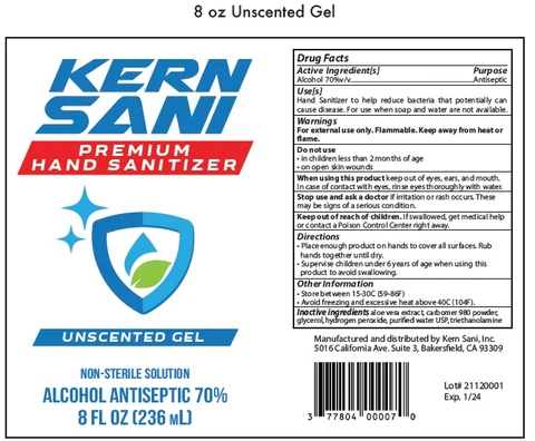 Kern Sani, Inc Hand Sanitizer - Unscented Gel 포장