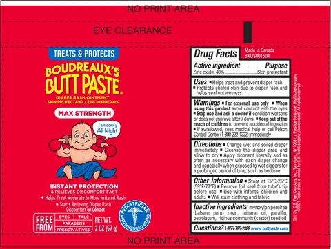 Boudreauxs Butt Diaper Rash Max Strength packaging
