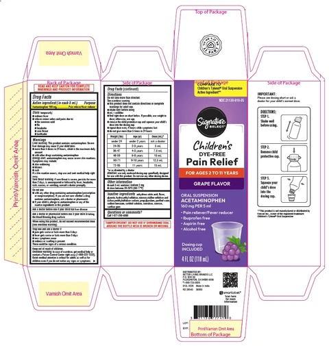 Childrens Pain Relief Dye free packaging