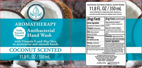 Aromatherapy Antibacterial Hand Wash Coconut ScentedWith Vitamin E and Aloe Vera 포장