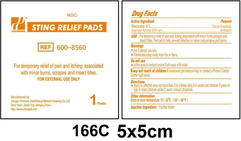 Sting Relief packaging
