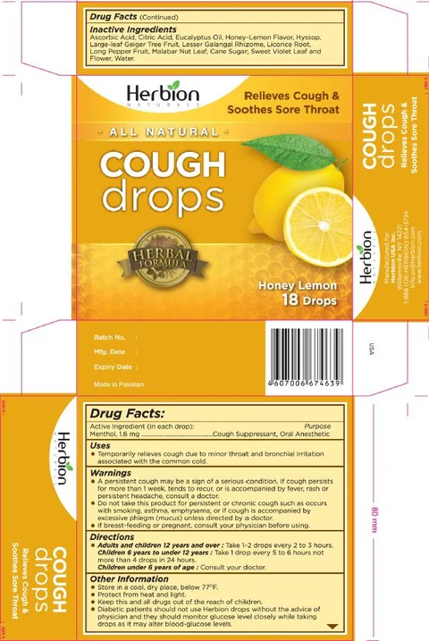 Herbion NaturalsHoney-Lemon Cough Drops 포장