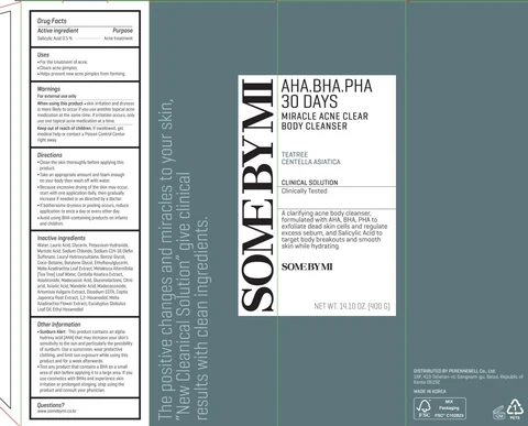 SOME BY MI AHA BHA PHA 30 DAYS MIRACLE ACNE BODY CLEANSER 포장