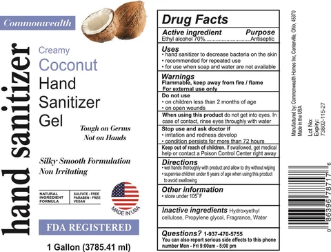 Commonwealth Creamy Coconut Hand Sanitizer Gel 포장