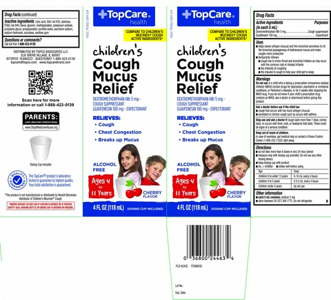 Childrens Mucus Relief CoughCherry Liquid packaging