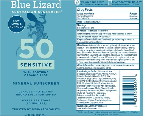 Blue Lizard Sensitive SPF 50 Sunscreen 포장