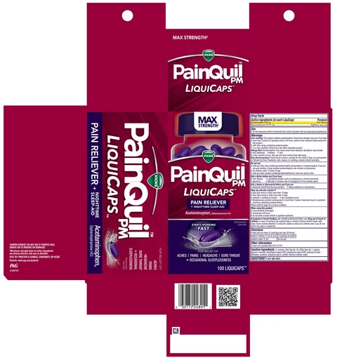 Vicks PainQuil PMLIQUICAPS PAIN RELIEVER plus NIGHTTIME SLEEP-AID 포장