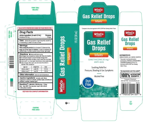 Infants Gas Relief Drops packaging
