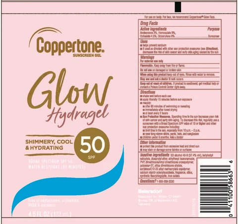 Coppertone Glow Hydragel SPF 50 포장