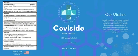 COVISIDE HAND SANITIZER packaging