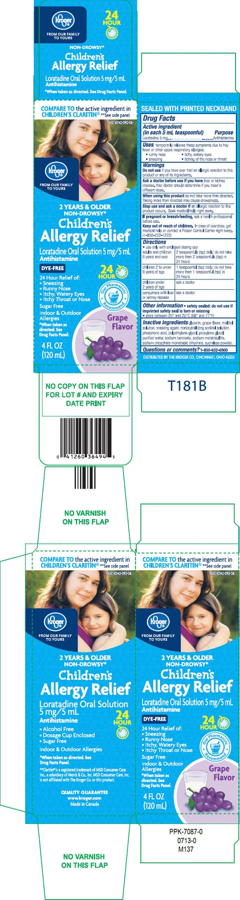 Childrens Non-Drowsy Allergy Relief 24-Hour packaging