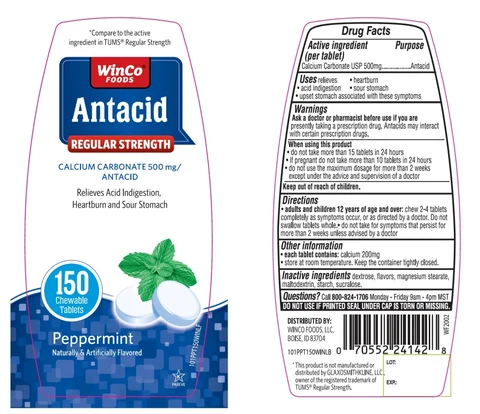 WinCo FOODS AntacidRegular Strength packaging