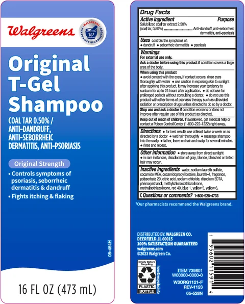 Walgreens Original T-GelAnti-dandruff, anti-seborrheic dermatitis, anti-psoriasis packaging