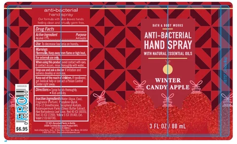 AntiBacterialHandSprayWinter Candy Apple 포장