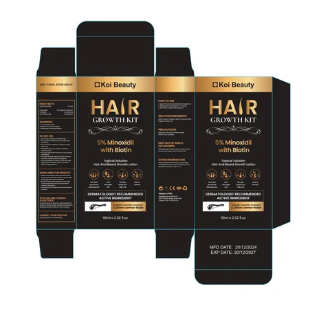 Koi Beauty 5% Minoxidil Hair Growth Kit packaging