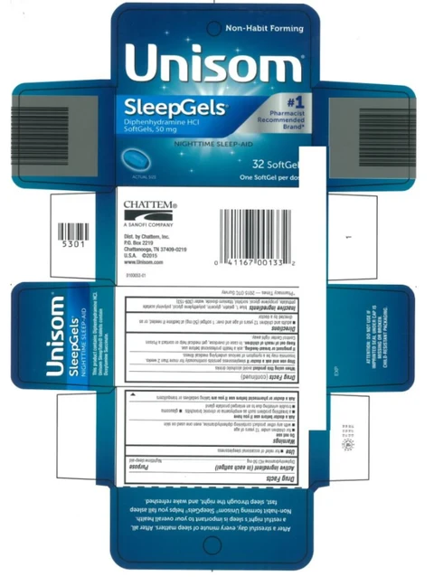 Unisom SleepGels Nighttime Sleep-Aid 포장
