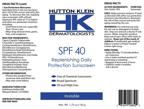 Replenishing Daily Protection Sunscreen Invisible 포장