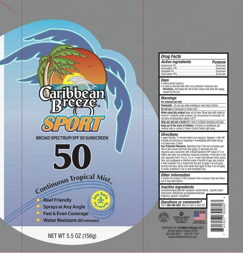 Caribbean Breeze SPF 50 Sunscreen 포장