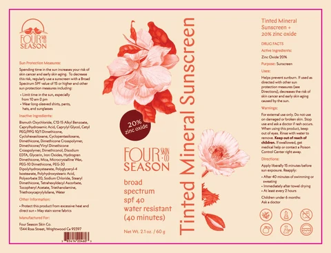 Tinted Mineral Sunscreen Zinc Oxide packaging