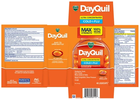 Vicks DayQuilULTRA CONCENTRATED COLD and FLU 포장