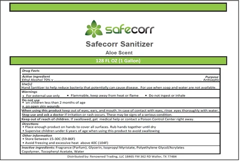 Safecorr Sanitizer 포장