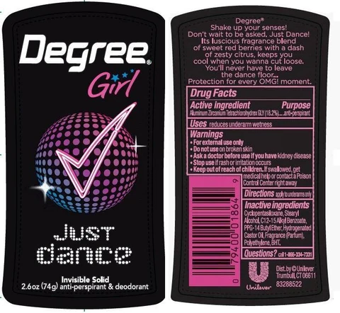 Degree GirlJust Dance Invisible Solid Antiperspirant and Deodorant 포장