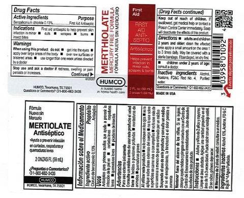 HUMCO Merthiolate packaging