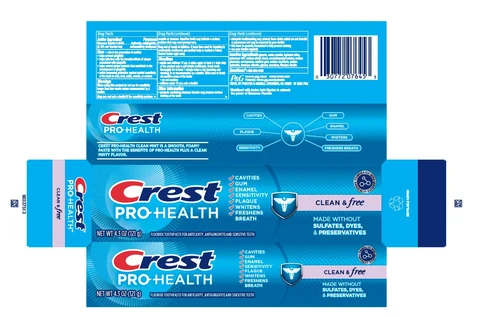 CrestPro Health Clean and Free 포장