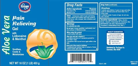 Kroger Aloe VeraPain Relieving packaging