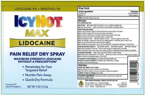 Icy Hot Lidocaine Dry 포장